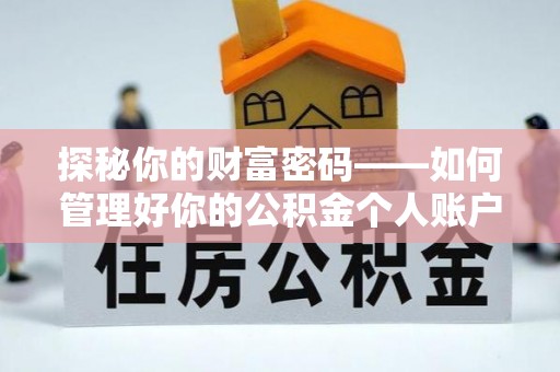 石龙探秘你的财富密码——如何管理好你的公积金个人账户信息