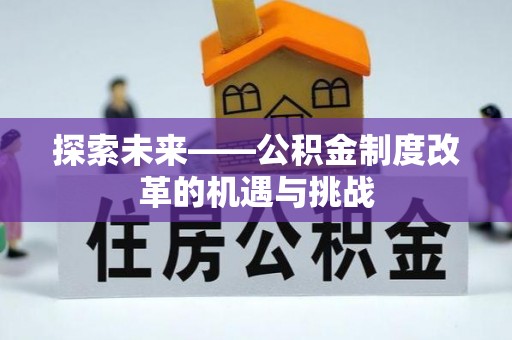 石龙探索未来——公积金制度改革的机遇与挑战