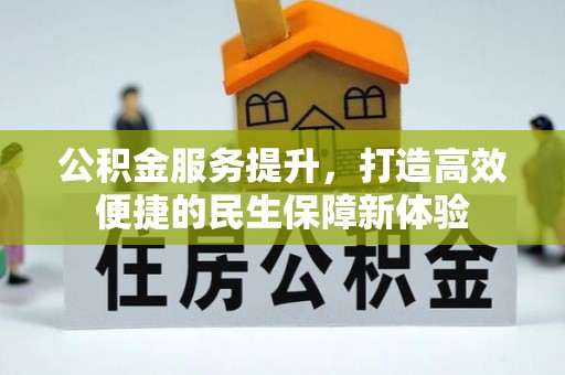 石龙公积金服务提升，打造高效便捷的民生保障新体验