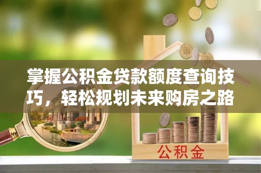 石龙掌握公积金贷款额度查询技巧，轻松规划未来购房之路