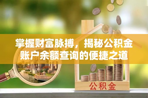 石龙掌握财富脉搏，揭秘公积金账户余额查询的便捷之道