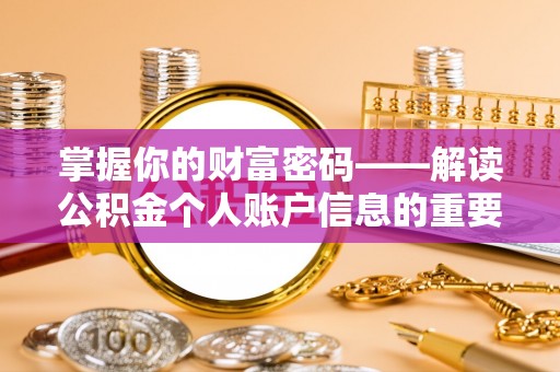 石龙掌握你的财富密码——解读公积金个人账户信息的重要性