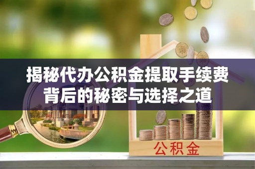 石龙揭秘代办公积金提取手续费背后的秘密与选择之道