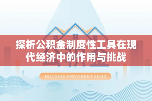石龙探析公积金制度性工具在现代经济中的作用与挑战