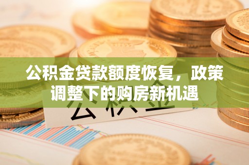 石龙公积金贷款额度恢复，政策调整下的购房新机遇