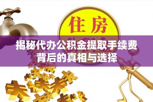 石龙揭秘代办公积金提取手续费背后的真相与选择